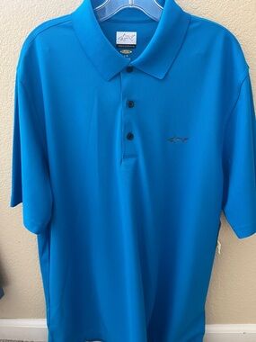 Greg Norman Collection Turquoise Blue Short-Sleeve Polo